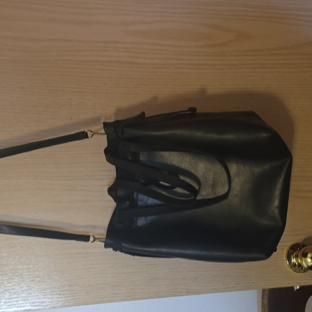 Madewell Black Leather Tote Bag - Picture 4 of 5